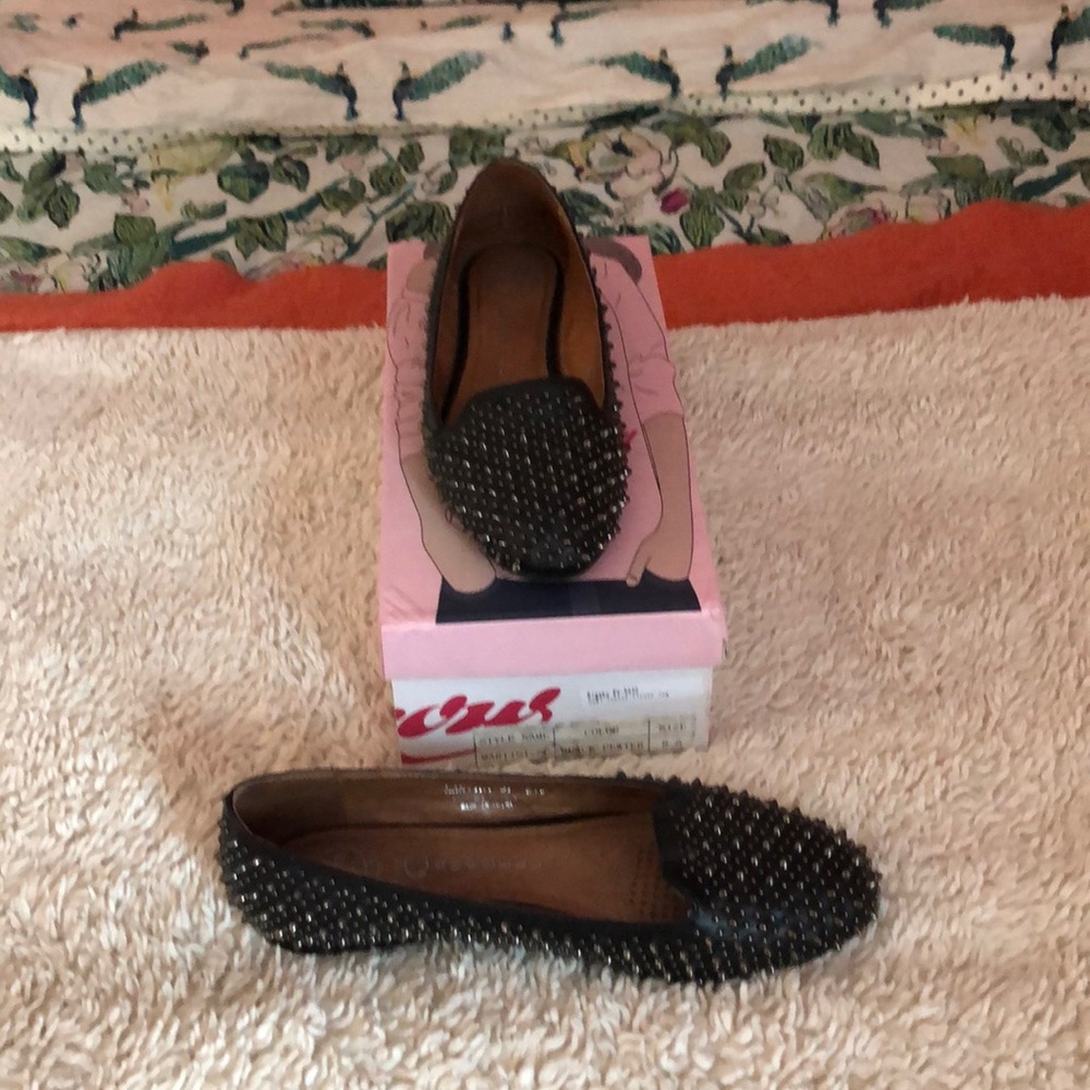 Jeffrey Campbell loafer style flat w/ spike detail